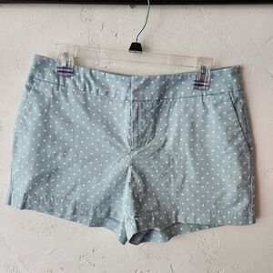 Maison Jules Mid-Rise Blue and White Polka Dot Shorts Size 8